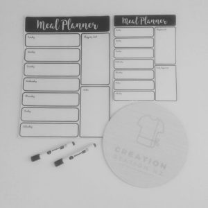 Magnetic whiteboard meal planner