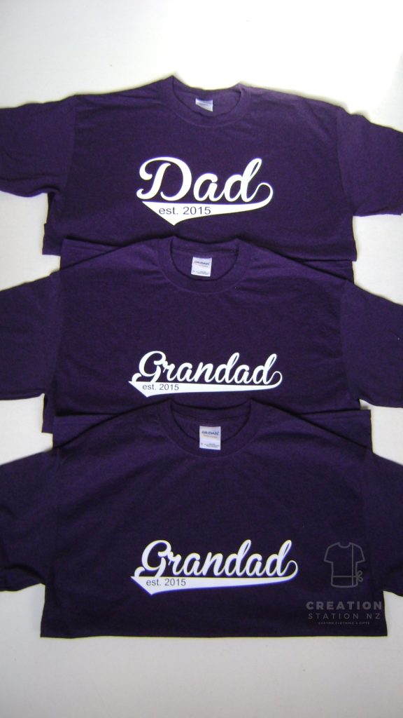 Dad and Grandad Established Baseball style tee print